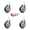 Service Caster 5 Inch Black Polyurethane Wheel Swivel 3/4 Inch Square Stem Caster Set SCC SCC-SQ20S514-PPUB-BLK-34-4 - alternate 3